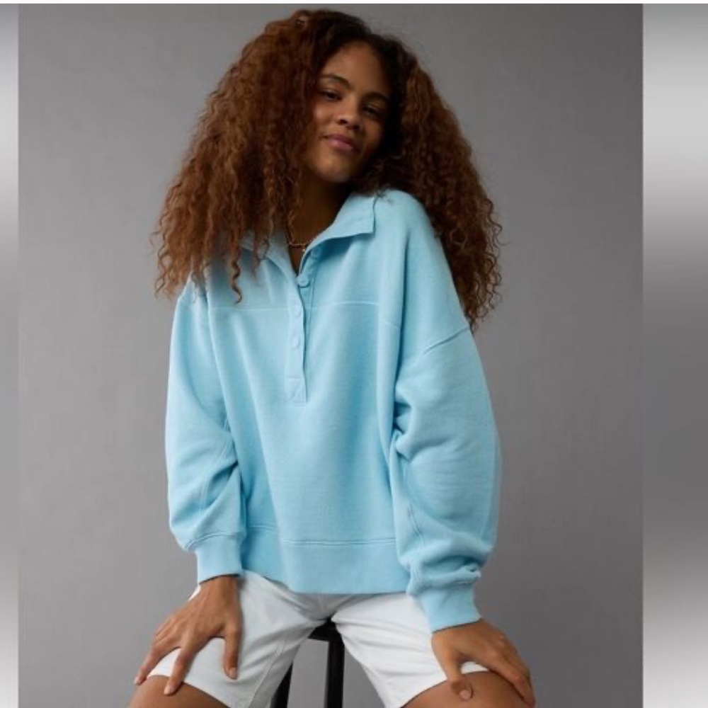 American Eagle Big Hug Henley Sweatshirt